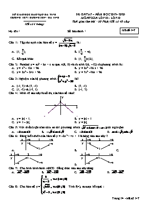 Đề ôn tập môn Toán Lớp 10 - Mã đề 147 - Năm học 2019-2020 - Trường THPT Hương Sơn